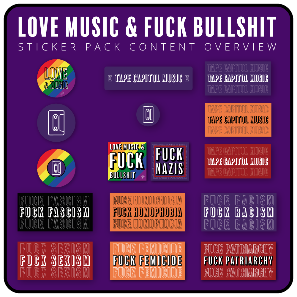Love Music & Fuck Bullshit Sticker Pack